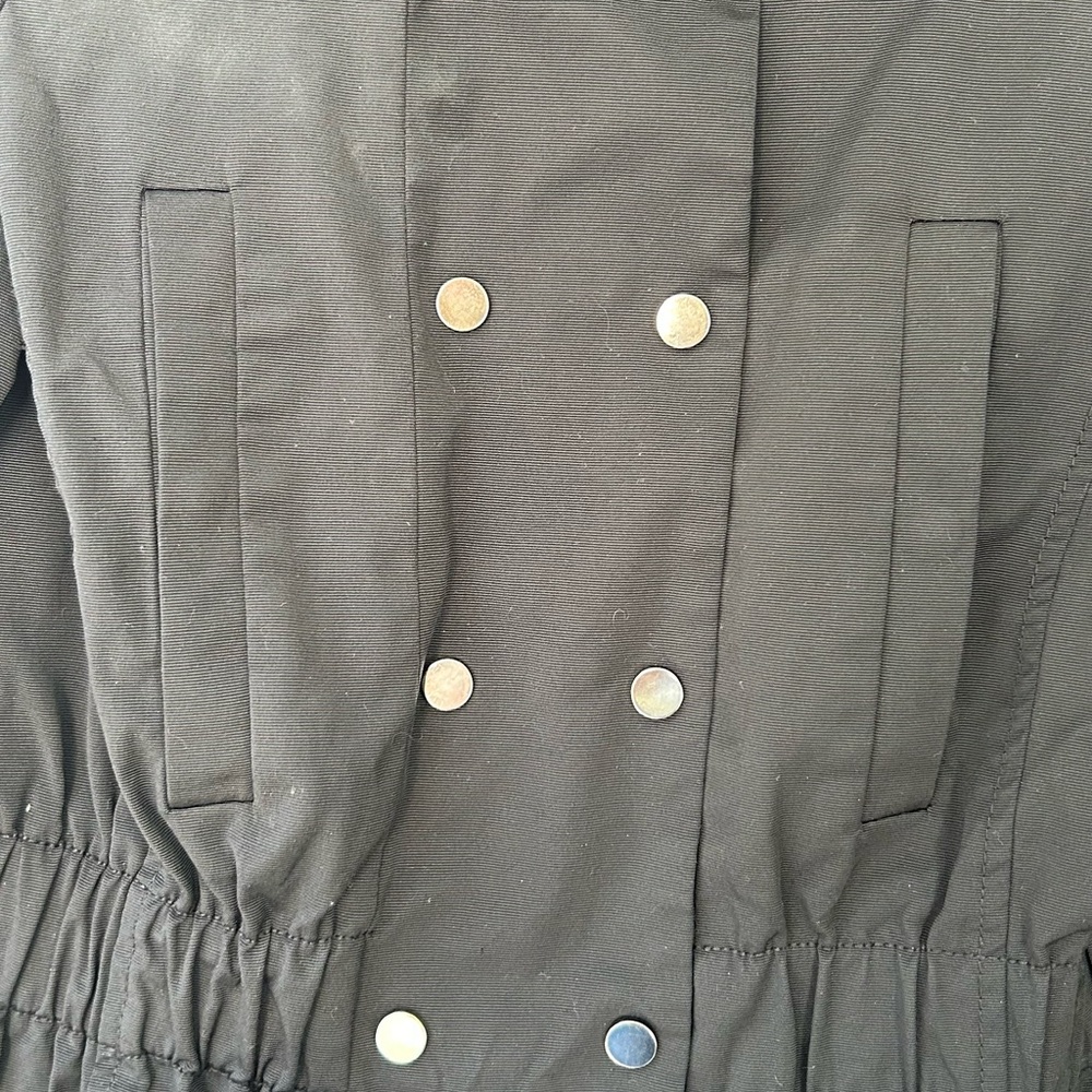 Zara Double-Breasted Black Trench Coat - Picture 3 of 5